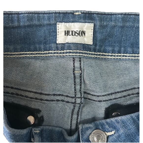 Hudson Jeans Beth Baby Boot Cut Flap Pocket Denim Blue Jeans Size 30 USA Made - Picture 3 of 7